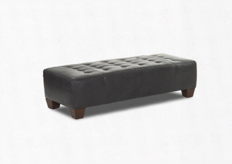 Wayne Manor  Collection L460-ottoc-stc 62" Ottoman With Cow Hide Upholstery Tufted Top Tapered Legs And Block Feet In Steamboat