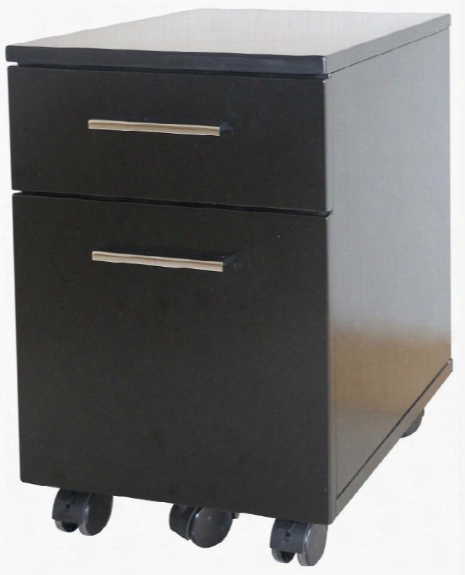 200 Collection 231-blk 20" Filing Cabinet With 1 File Drawer 1u Tility Drawer Locking Castors Medium-densiry Fiberboard (mdf) And Metal Handles In