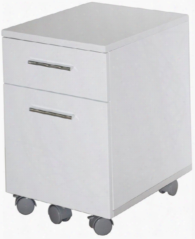200 Collection 231-wh 20" Filing Cabinet With 1 File Drawer 1 Utility Drawer Locking Castors Meduim-density Fiberboard (mdf) And Metal Handles In