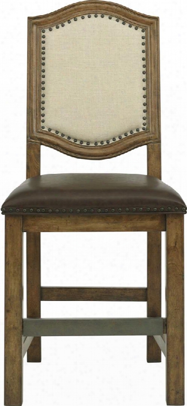 8854176a 25" American Attitude Wood Frame Gathering Chair With Upholstered Seat And Back Block Feet Nail Head Accents And Distressed Detailing In