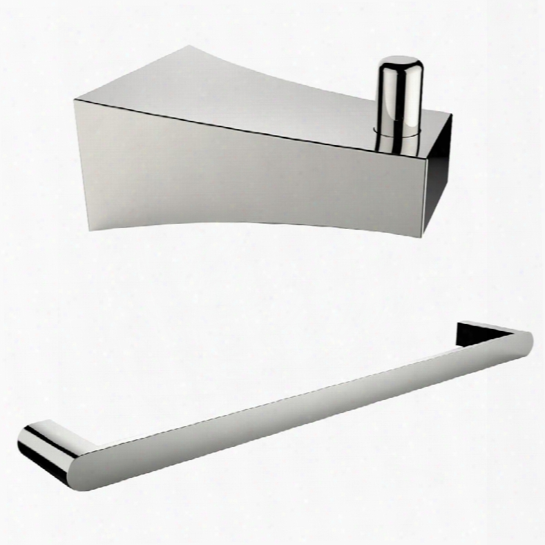 Ai-13295 Chrome Plated Single Rod Towel Rack And Robe Hook Accessory