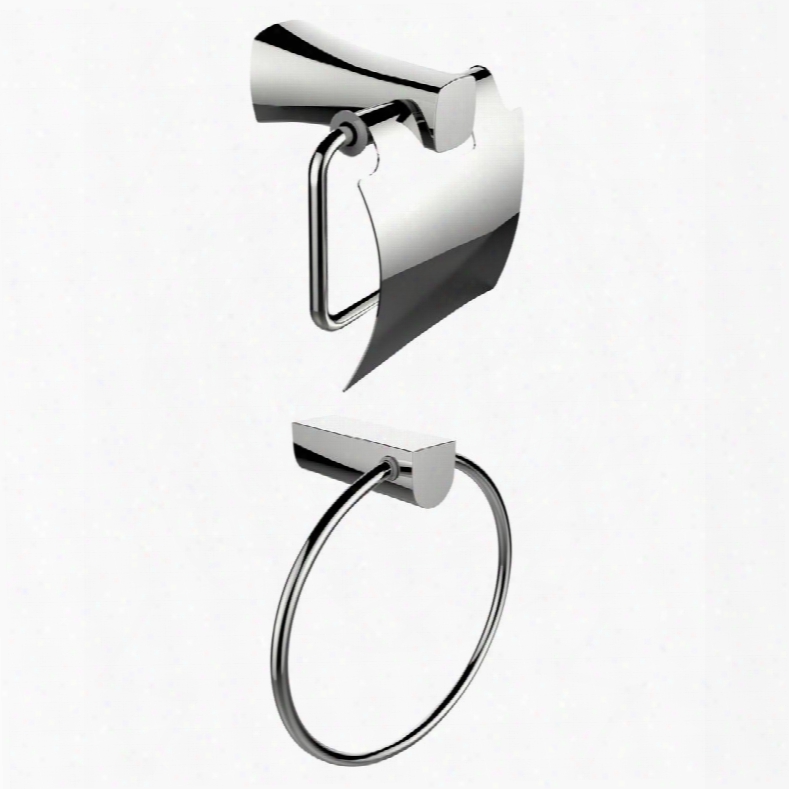 Ai-13315 Chrome Plated Towel Ring With Toilet Paper Holder Accessory