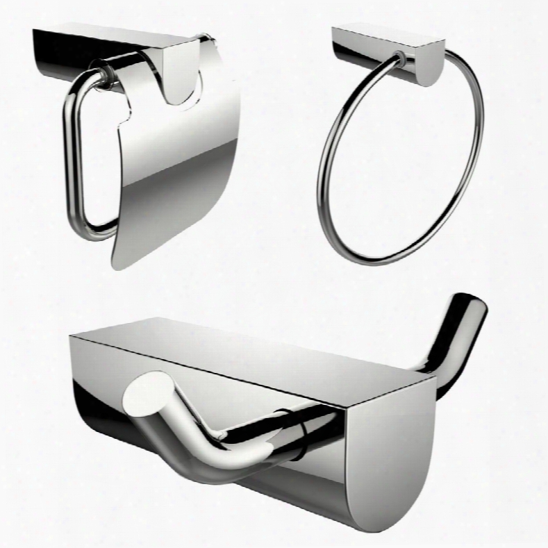 Ai-13658 Chrome Plated Towel Ring And Robe Hook With Modern Toilet Paper Holder Accessory
