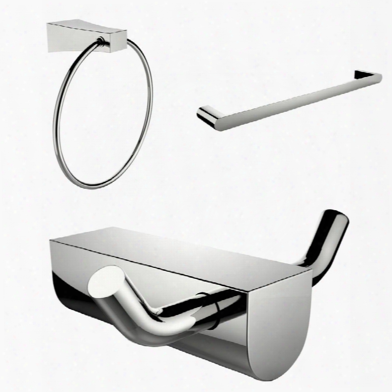 Ai-13678 Modern Towel Ring With Single Rod Towel Rack And Robe Hook Accessory