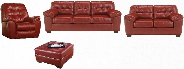 Alliston Collection 20100slro 4-piece Living Room Set With Sofa Loveseat Recliner And Ottoman In