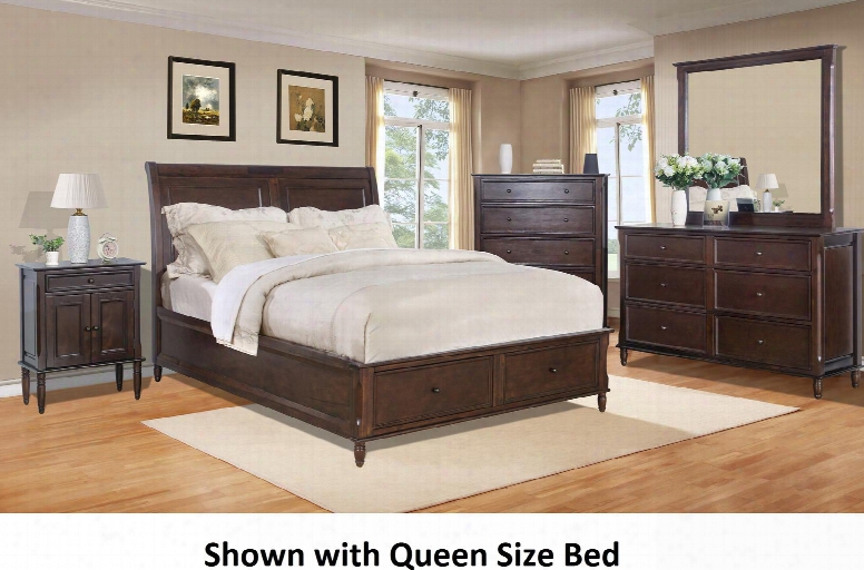 Avignon Youth Collection 1619tsbddwsmdn 4-piece Bedroom Set With Twin Storage Bed Dresser Reflector Drawer And Door Nightstand In Birch