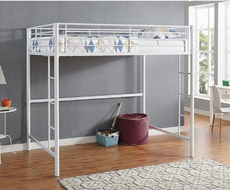 Bdolwh Premium Metal Full Size Loft Bed With Two Integrated Ladders In