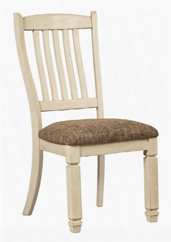 Bolanburg D647-01 40" Dining Upholstered Side Chair With Heavy Woven Fabric And Casual Style In