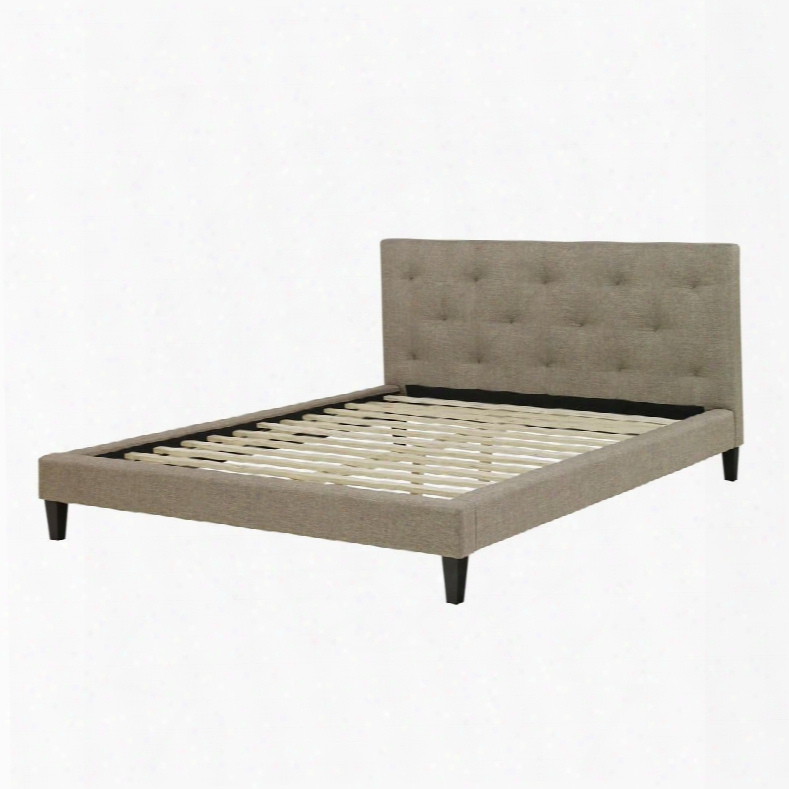 Brentwood Collection Hc8924a4 Twin Size Tufted Upholstered Platform Bed With Traditional Style Forest Cosntruction And Tapered Legs In