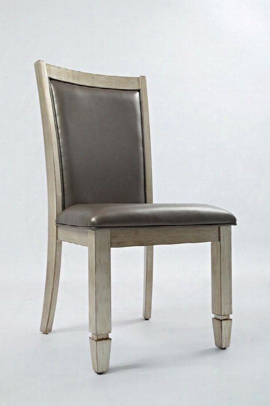 Csaa Bella 1650-410kd 41" Upholstered Dining Chair With Vintage Silver Finish And 100% Pu