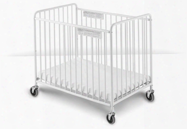 Chelsea Colletion 2031097 41" Solid Steel Slatted Crib With 4 Inch Casters 360 Degrees Welding Process And Reinforced Mattress Board In