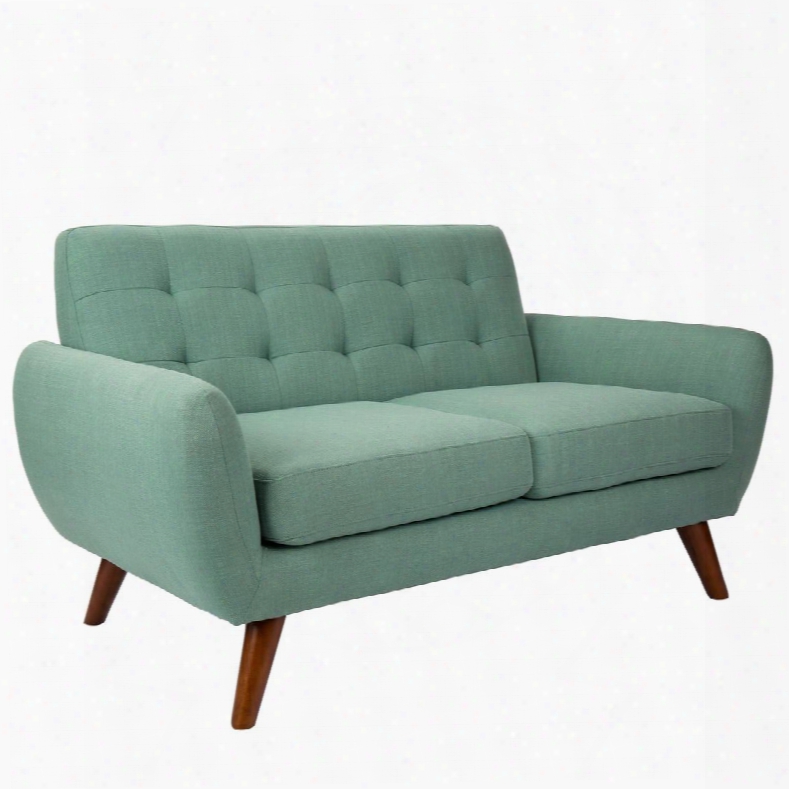 Chr-hem58 Tl Hemingway Mid-century Modern Settee In In Teal