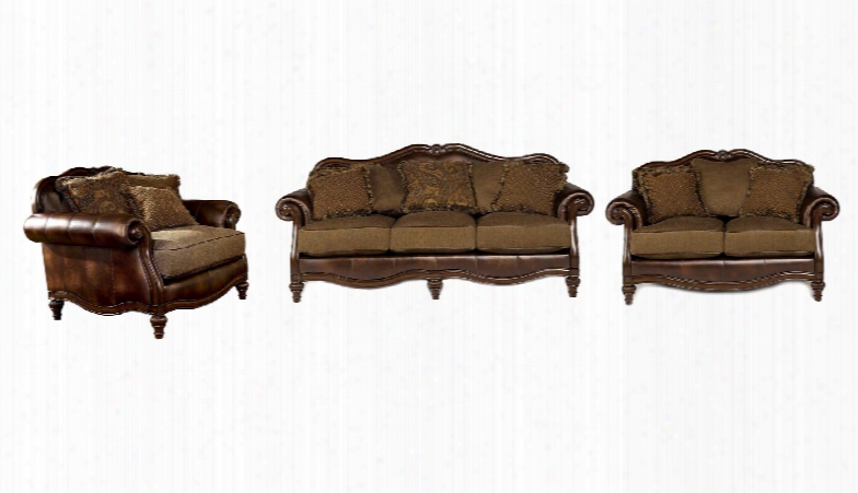 Claremore Collection 84303slc 3-piece Living Room Set With Sofa Loveseat And Chair And A Half In