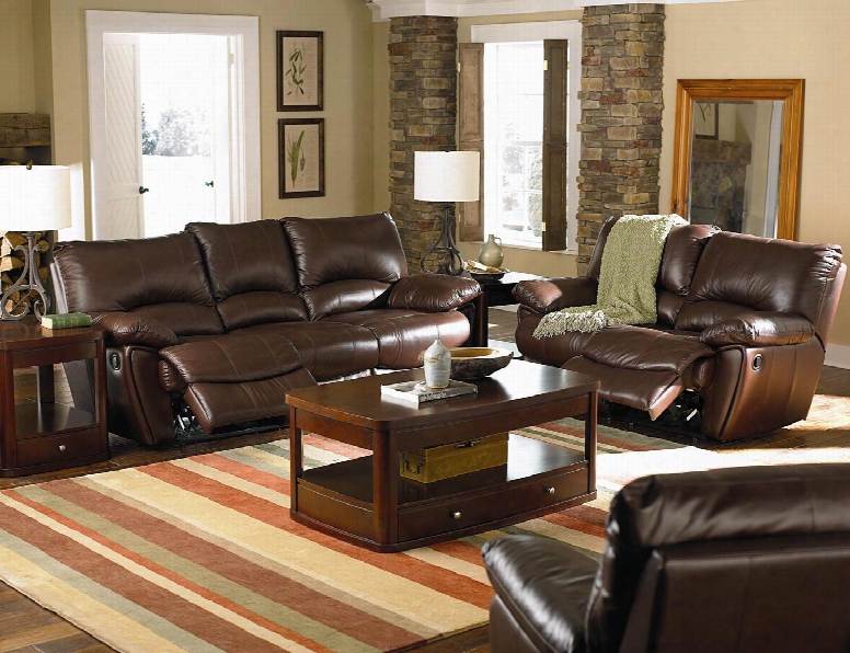 Clifford 600281set 3 Pc Living Room Set With Motion Sofa + Motion Loveseat + Recliner In Dark Brown
