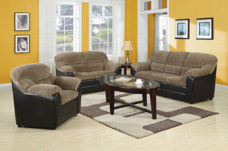 Connell Collection 15945slct 6 Pc Living Room Set With Sofa + Loveseat + Chair + 2 End Tables + Coffee Table In Brown And Espresso