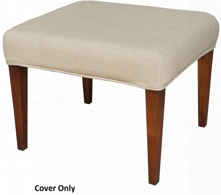 Couture Covers Collection 7011-120-b 24" Single Bench Cover With Rectangular Shape Piped Stitching And Fabric Material In Light Cream