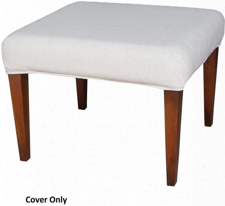 Couture Covers Collection 7011-120-e 24" Single Bench Cover With Rectangular Shape Piped Stitching And Fabric Material In Pure White