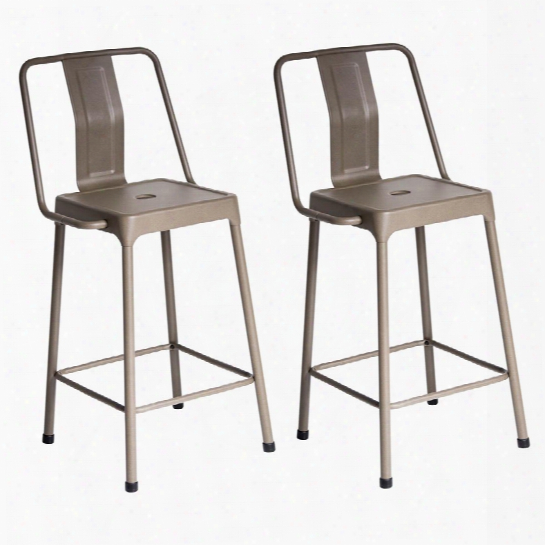 Cs-cf-enrg Cap2 Pair Of Industrial  Style Energy Counter Stools In Cappuccino