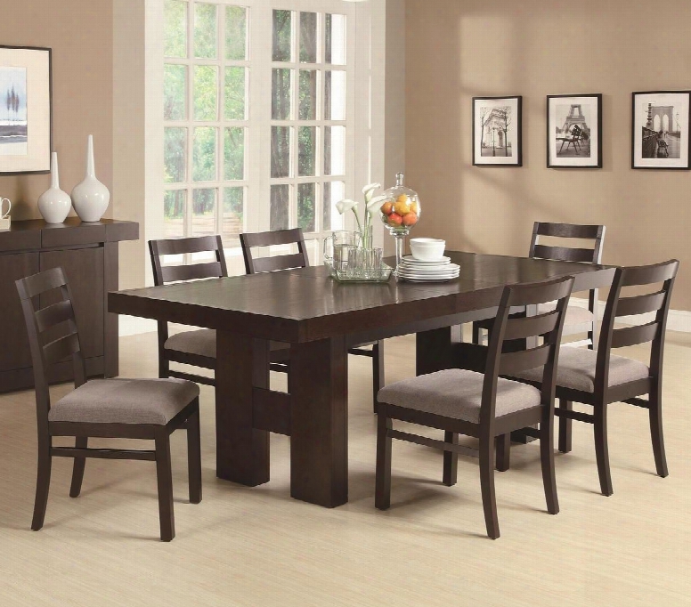 Dabny 103101set 7 Pc Dining Room Set With Table + 6 Side Chairs In Cappuccino