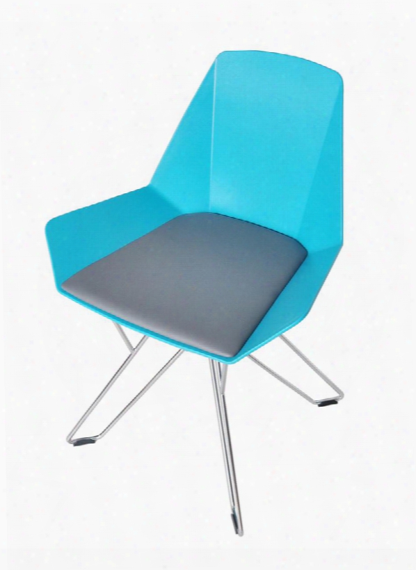 Eames In8b 22" Chrome Leg Low Back Chair With Fabric Cushion Abs Thermoplastic Polymer Shell And Pu Coated Seat In