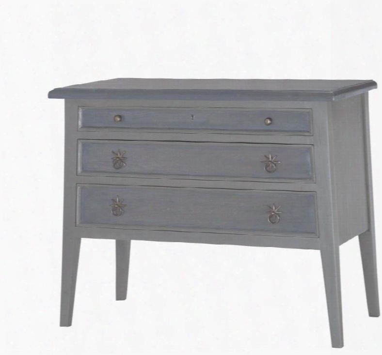 Eliza Collection 7011-135 26" Chest With 3 Drawers Metal Hardware Tapered Legs And Mahogany Materials In Grey