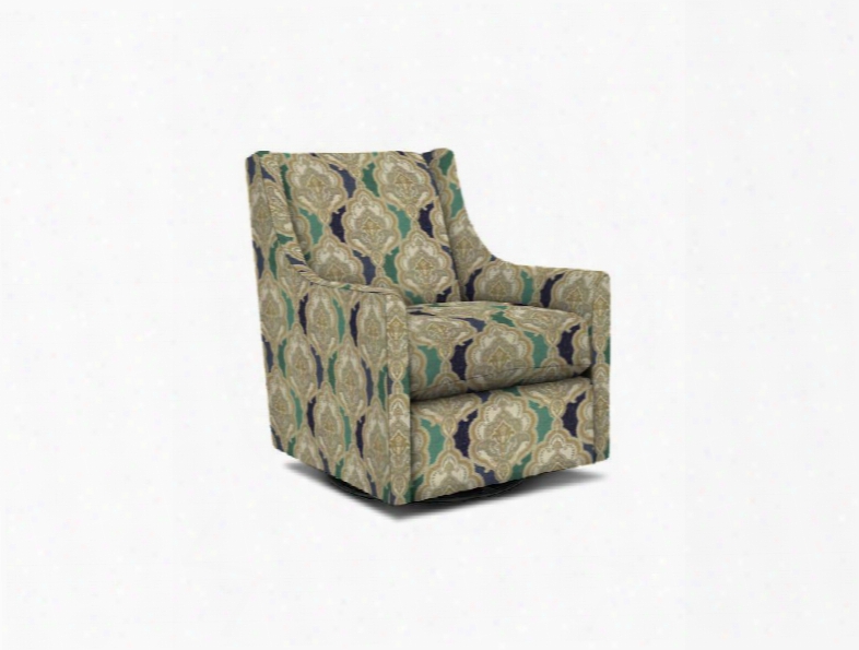 Falon Collection 1138-09/be110-5 29" Swivel Glider Chair With Fabric Upholstery Wing Back Down Sloping Curved Arms And Contemporary Style In Woven Tapestry