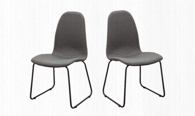 Finn Finndcgr2pk Set Of (2) 35" Dining Chairs With Fabric Upholstery And Back And Powder Coated Metal Legs In