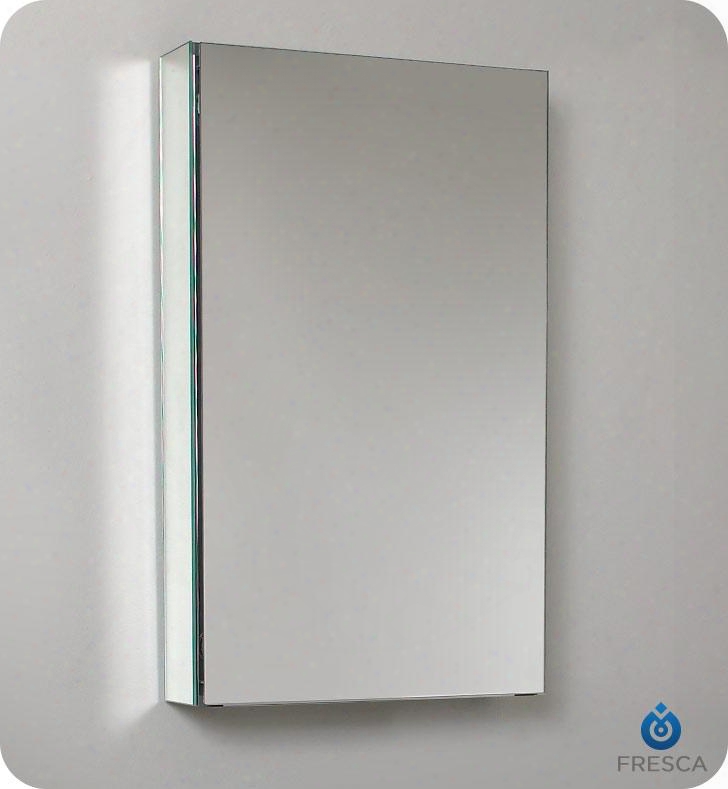 Fmc8015 15" Wide Bathroom Medicine Cabinet With Mirrored Door And 2 Adjustable Glass