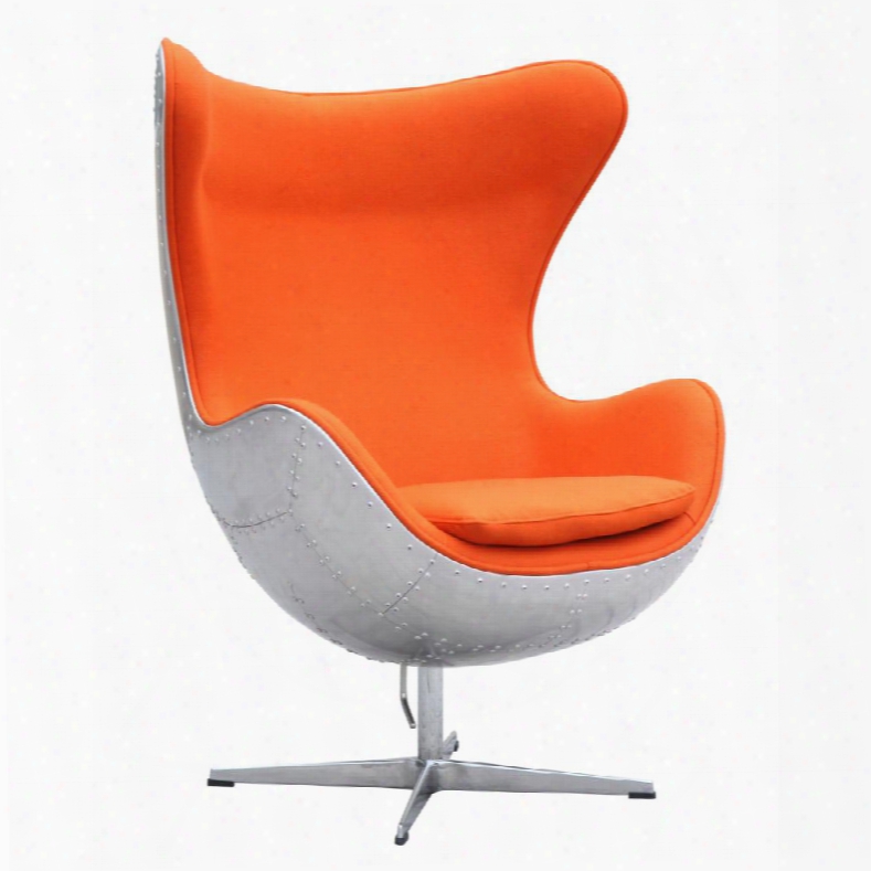 Fmi1032-orange 34" Hardwe Chair With Aluminum Sheeting Rivet Accents And Leather Upholstery In