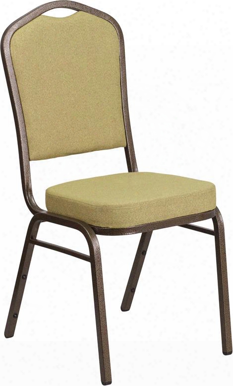 Hercules Fd-c01-gv-8-gg 38" Banquet Chair With Crown Back Design Fabric Upholstery Seamless Back Panel And Double Support Braces In