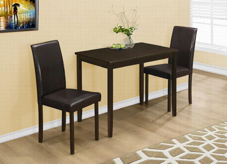 I 1015 3-piece Dining Set With Rectangular Cappuccino Table And 2 Brown Parson Side