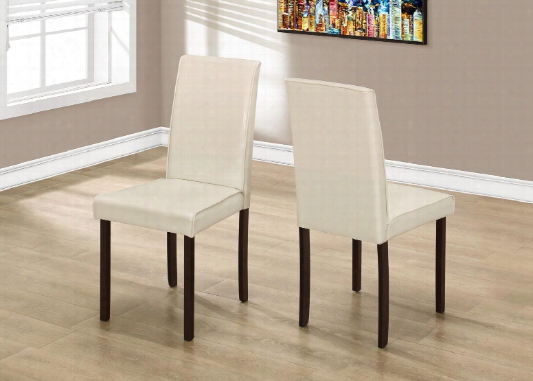 I 1174 36" 2 Pcs Dining Chair With Leather Look Modern Style And Sturdy Metal Legs In