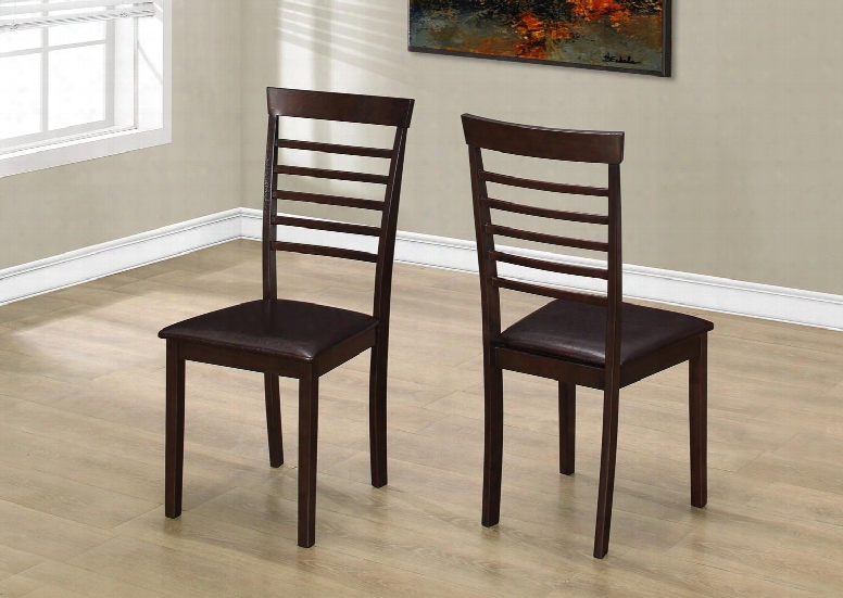 I 1175 37" 2 Pcs Dining Chair Set With Padded Seats Slat Back And Wooden Legs In