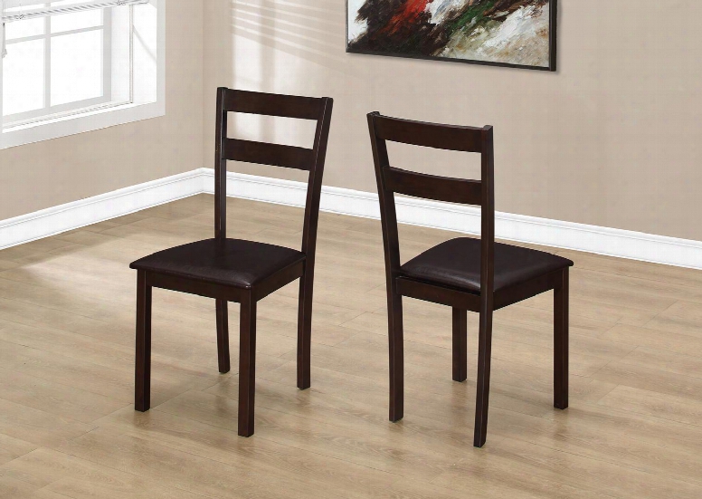 I 1176 35" 2 Pcs Dining Chair With Padded Seats Slat Back And Wooden Legs In