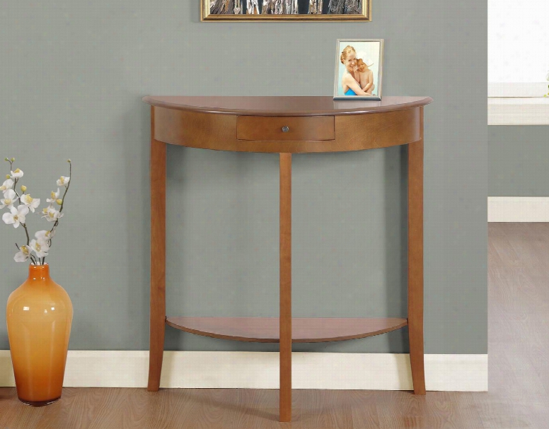 I 3129 31" Stylish Console Table With Flared Solid Wood Legs And Demi-lune Shape In