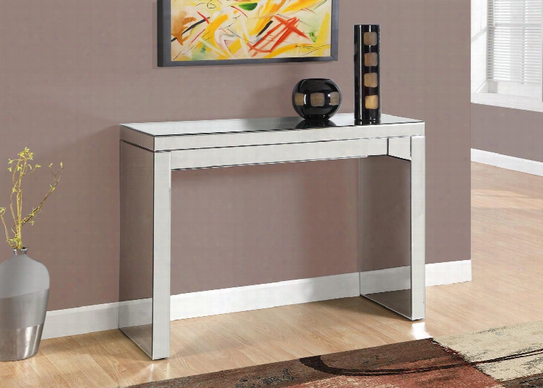 I 3717 42" Console Table With Glamorous Mirror Finish Modern Styling And Bold Clean Lines In