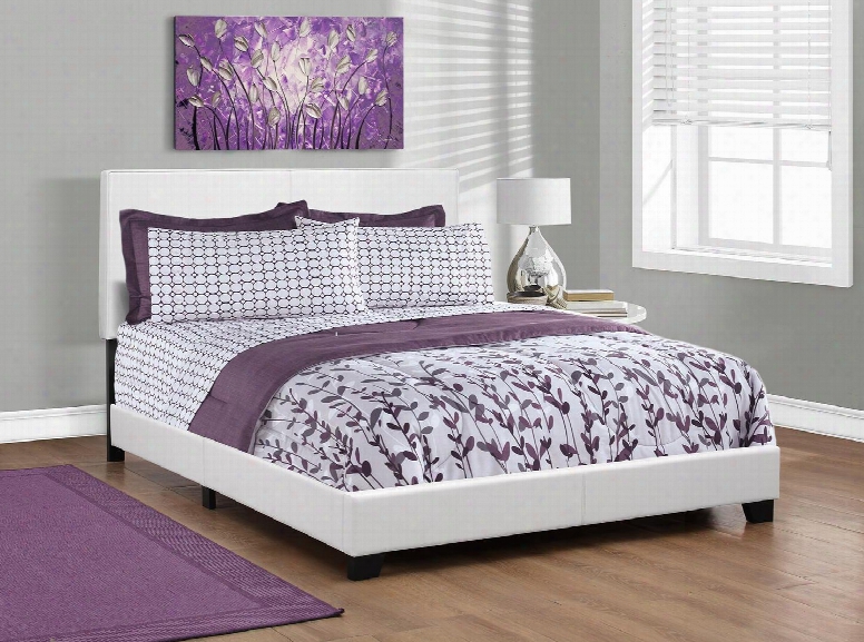 I 5911q 86" Queen Size Bed With Upholstered Headboard Contemporary Design And Faux Leather In