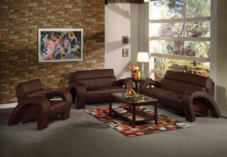 Irisa Collection 51735slct 6 Pc Living Room Set With Sofa+ Loveseat + Chair + 3 Pc Table Set In Chocolate