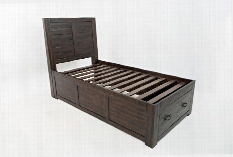 Jackson Lodge Youth 1606-656667kt 52" Twin Storage Bed With Tasteful Distressing And Subtle Finish Variations And Full Extension