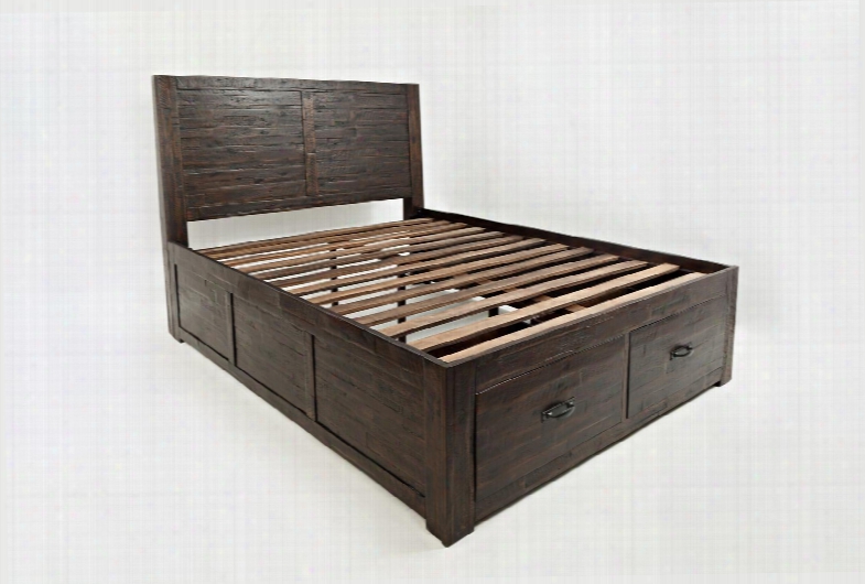 Jackson Lodge Youth 1605-858687kt 63" Queen Storage Bed With Tasteful Distressing And Subtle Finish