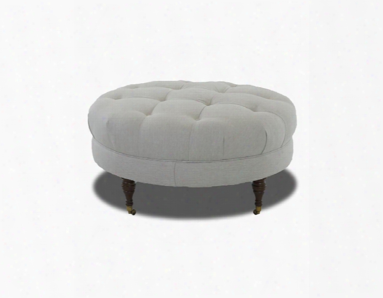 Janelle Collection K77700-otto-mb 37" Ottoman With Round Design Button Tufted Top And Caster Legs In Max