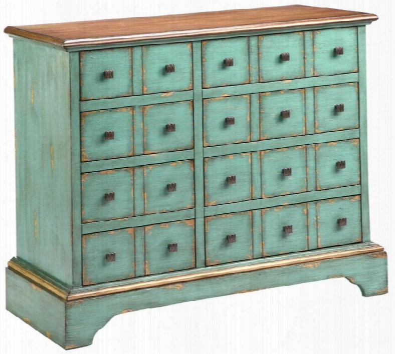 Jemma 13385 36" Chest With Etched Square Metal Hardware Hand Painted And Golden Rub Through In