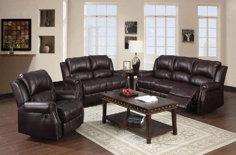 Jose F Collection 50775slrt 6 Pc Living Room Set With Sofa + Loveseat + Recliner + Coffee Table + 2 End Tables In Brown