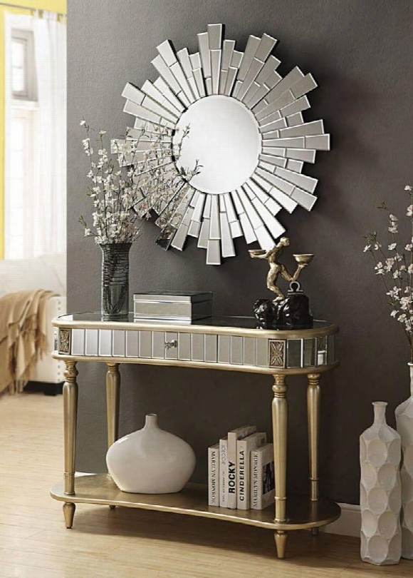 Kaya 97239set 2 Pc Console Set With Console Table + Mirror In Champagne