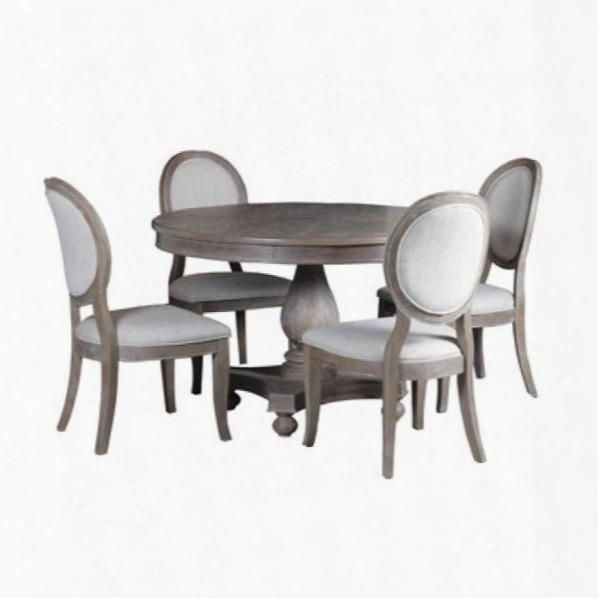 Lenoir Collection 15d7053 5 Piece Dining Set With One Dining Table And Four Side Chair In Wire-brushed Oak