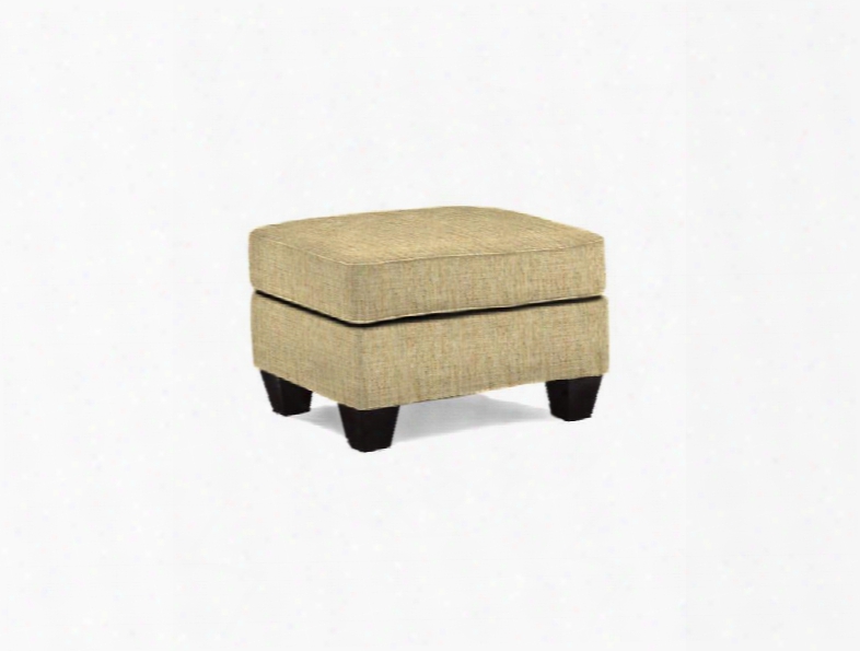 Maddie Collection 6517-5q1/4190-80 27" Ottoman With Fabric Upholstery Tapered Feet Piped Stitching And Contemporary Style In Beige Wiith Addison Ebony