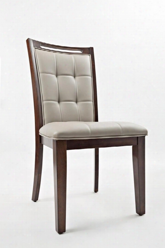 Manchester 1672-385kd 41" Upholstered Dining Chair With Acacia Solids And Veneers Faux Leather And Tufted