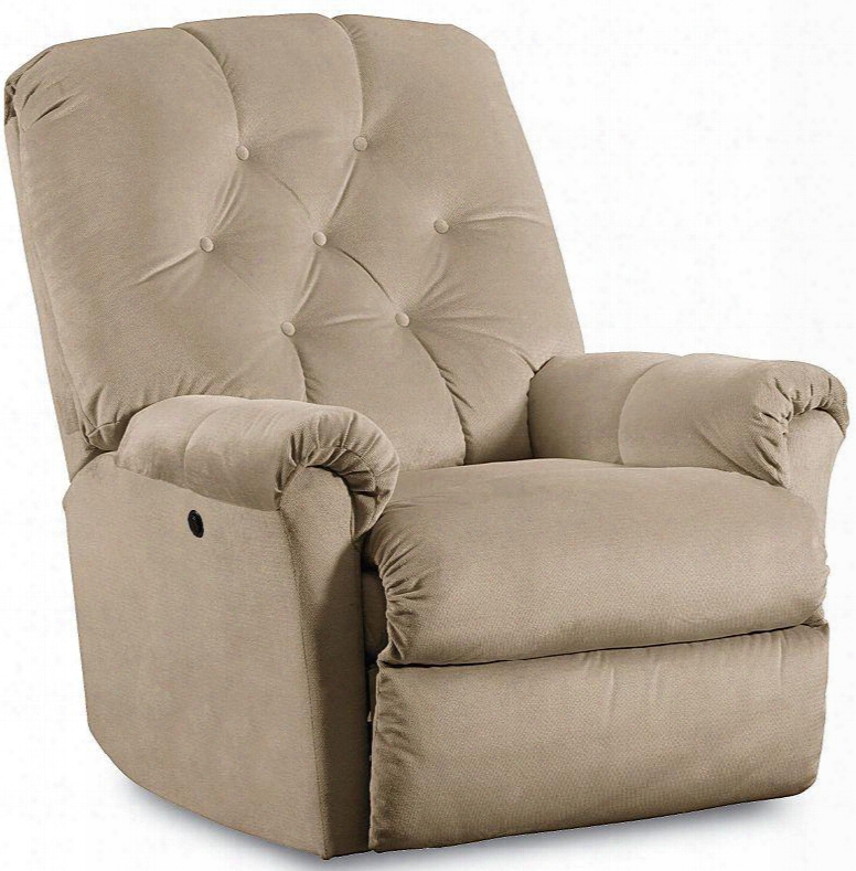 Miles Collection 11797p/4150-16 36" Power Rocker Recliner With Fabric Upholstery Tufted Back Cushion Plush Padded Arms And Casual Style In Inner Peace