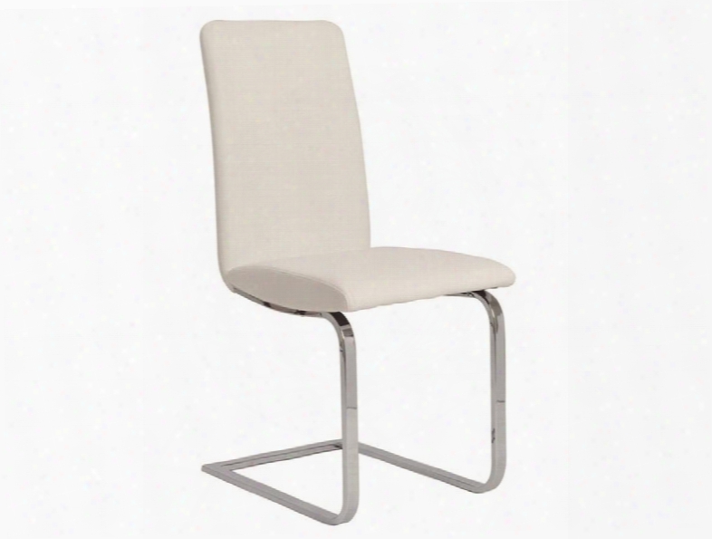 Murano Collection Cb-a120-w 38" Dining Chair With Italian Eco-leather Upholstery Stitched Detailing And Chrome Legs In