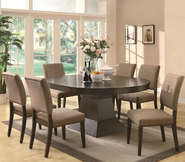 Myrtle 1o3571set 7 Pc Dining Room Set With Table + 6 Side Chairs In Rich Coffee